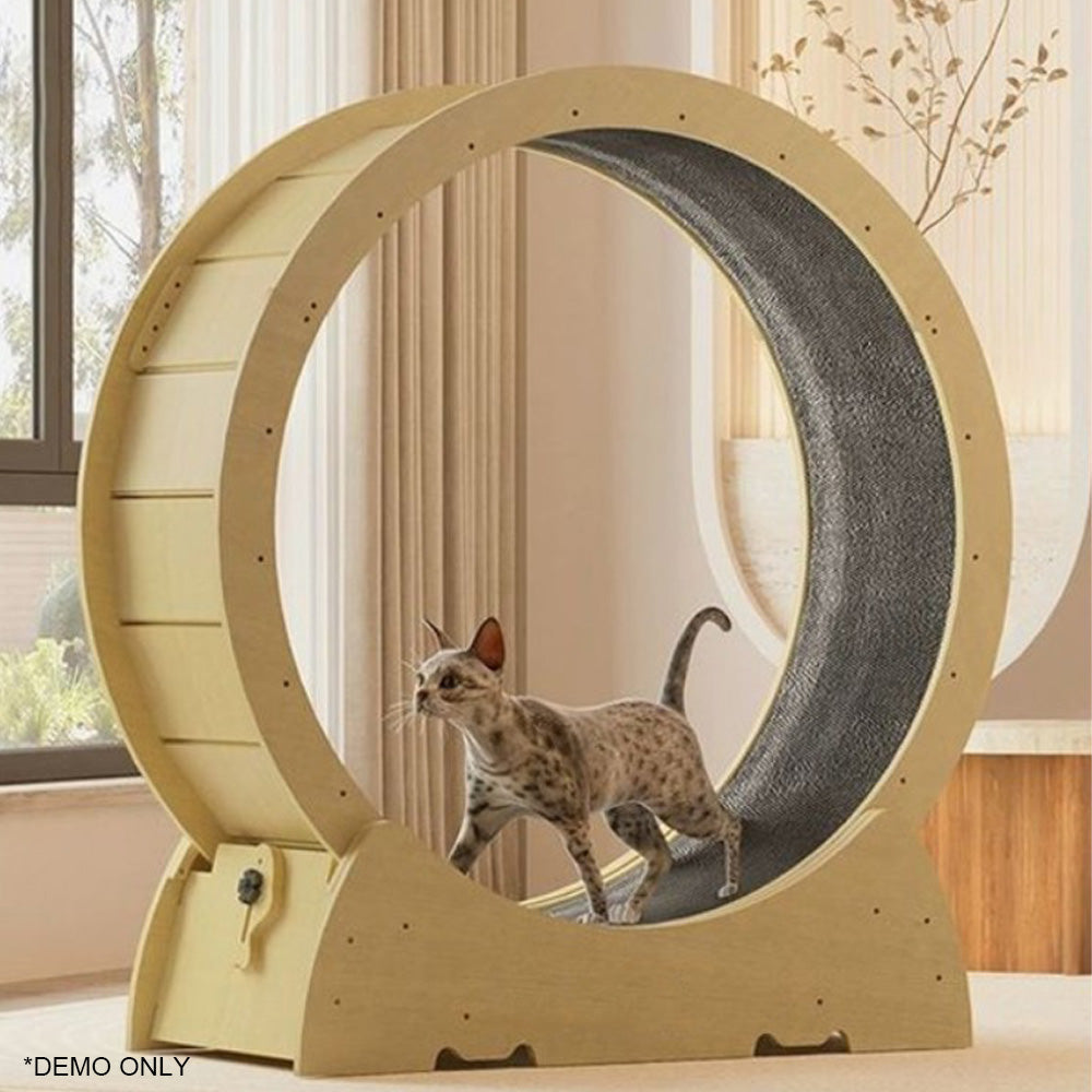 Homelements Cat Fitness Wheel Toy Running Exerciser Treadmill Scratching Board Turntable Pet Roller Cat Toy Climbing Frame Interactive Anti-depression Fiber Board Wooden Pet Tread Exercise Running Wheel Cat Pet Dog Fun Treadmill