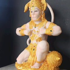 Creative Hindu Resin Kneel on One Knee Hero Monkey Hanuman Sculpture