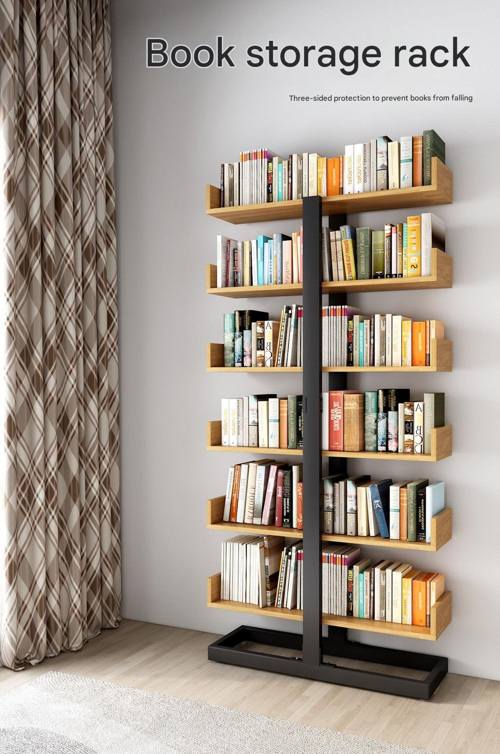 Multi-layer Bookshelf Floor-to-ceiling Shelf Integrated Wall Bookcase