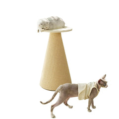 Homelements Cat Scratching Post with A Conical Sisal Design Imported and Durable Featuring A Round Top Platform