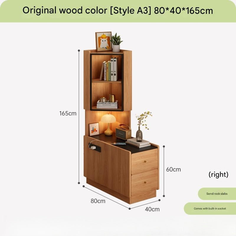 All Solid Wood Corner Rack, Bedroom Bedside 90-degree Triangular Cabinet, Living Room Corner Sofa Side Corner Locker