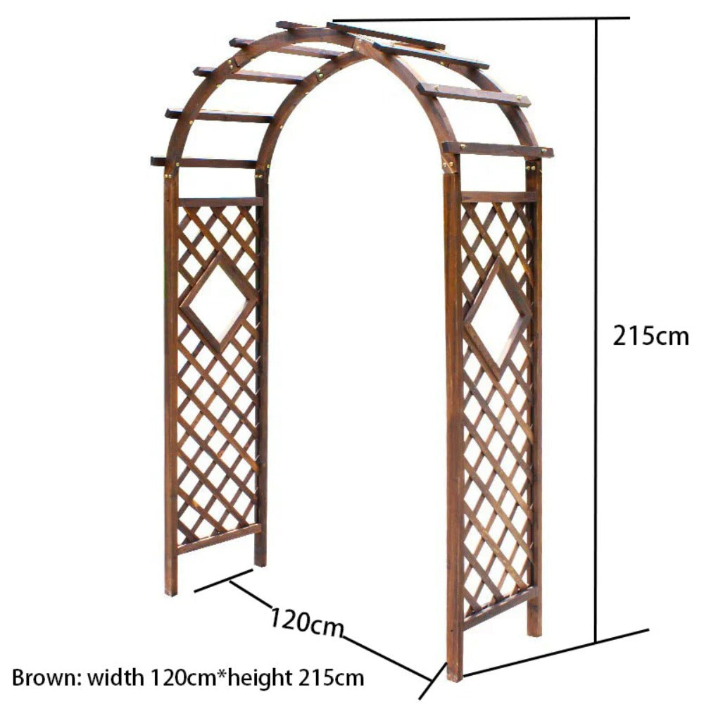 Homelements  Factory Direct Supply Courtyard Anti-corrosion Solid Wood Arch Garden Solid Wood Fence Arch Wooden Arch Carbonized Wood Arch