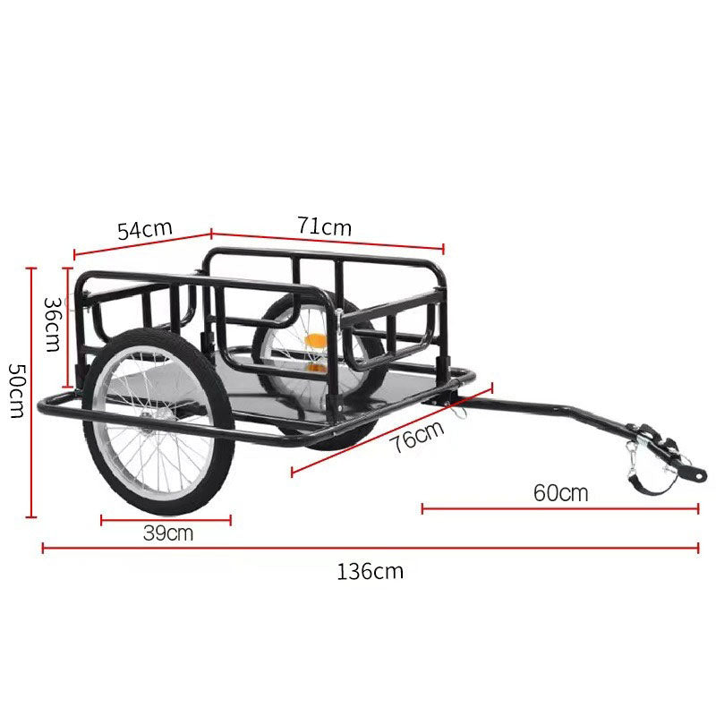 Sports studio Foldable Bike Cargo Towing Cart, 50kg Max Load