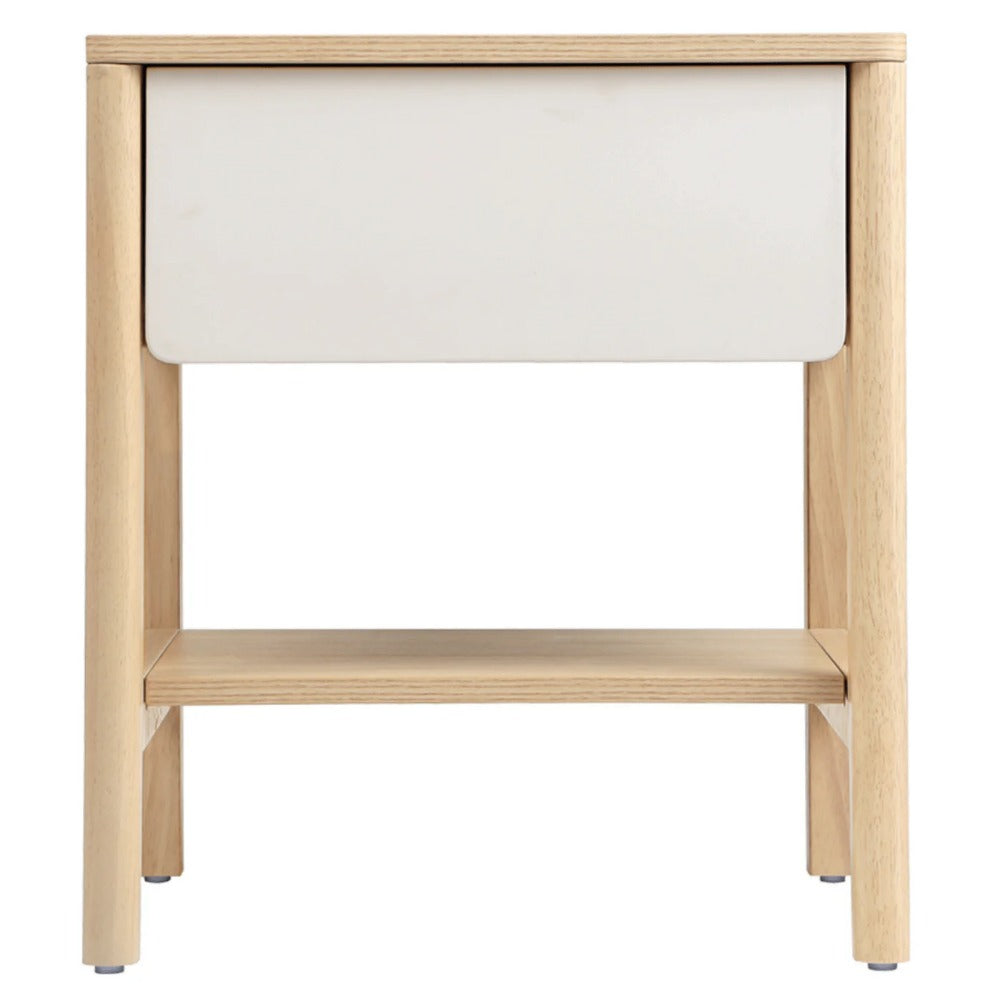 Linsay Evelyn Bedside Table, Natural&White