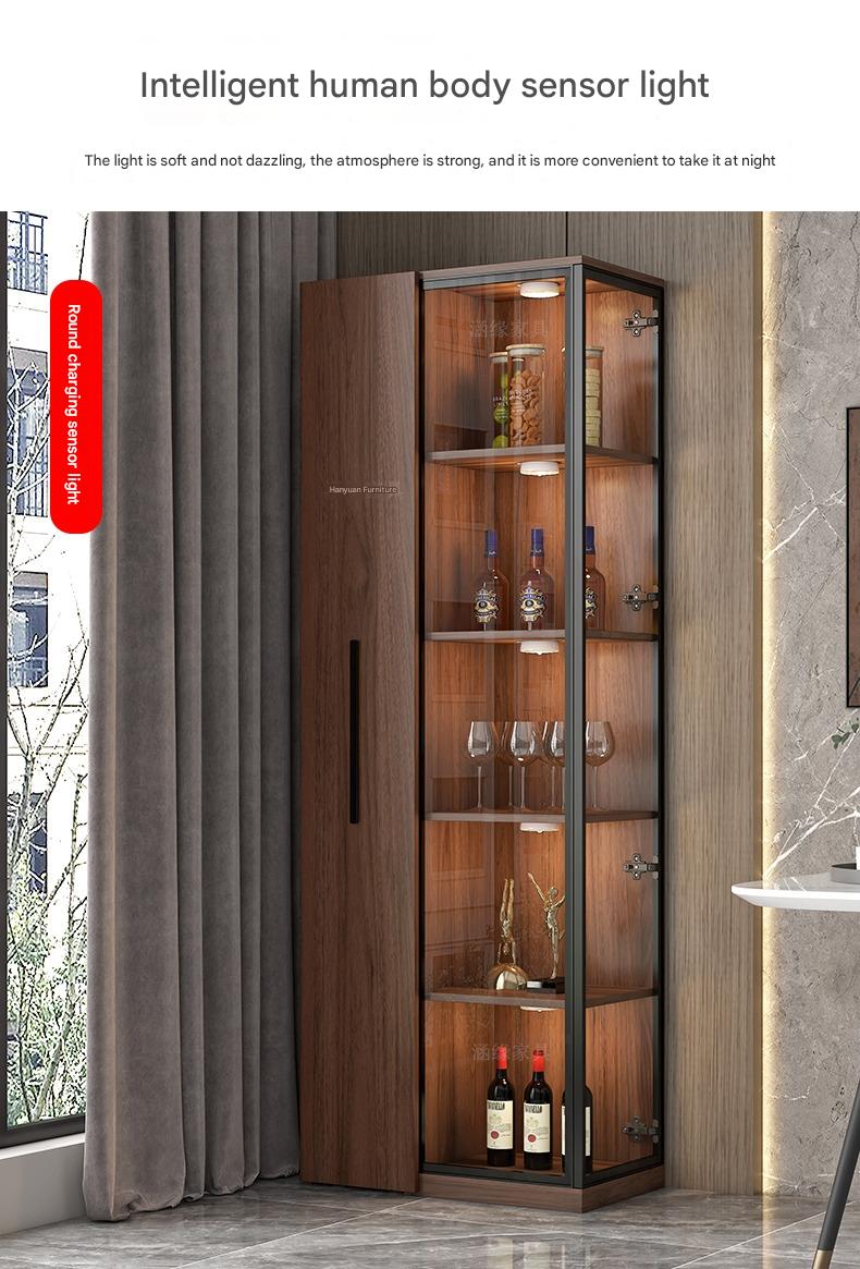 Corner Wine Cabinet Living Room Wall Display Cabinet Triangle Cabinet Household Medieval Style Dining Side Cabinet Locker