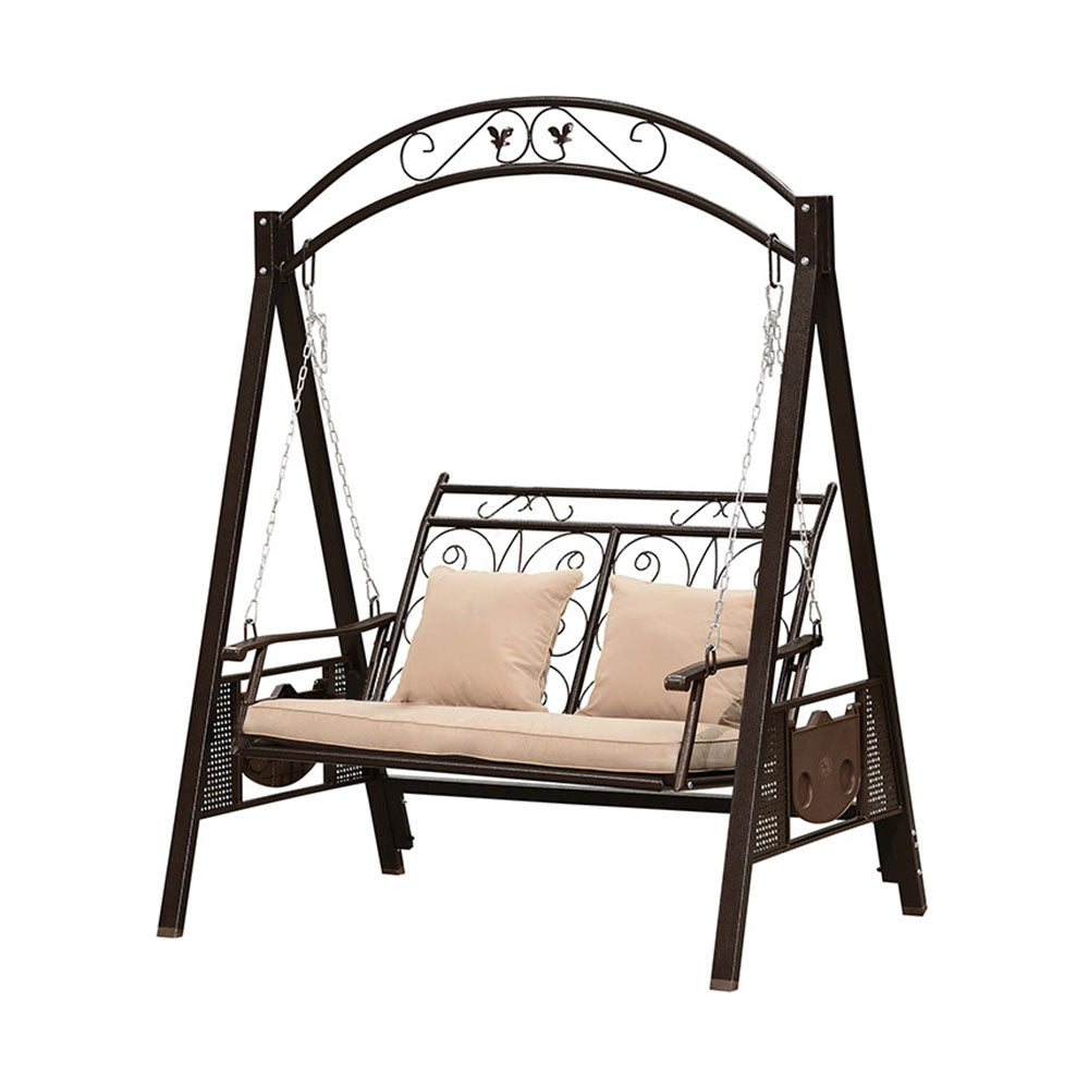 Homelements Purple Leaf/Single Swing Rocking Chair/Iron Garden Hanging Chair/Outdoor/Villa/Swing/Courtyard Outdoor Balcony Swing Chair