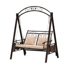 Homelements Purple Leaf/Single Swing Rocking Chair/Iron Garden Hanging Chair/Outdoor/Villa/Swing/Courtyard Outdoor Balcony Swing Chair