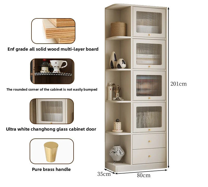 Bay Window Storage Cabinet with Drawers – Multi-Purpose Bedroom, Balcony & Living Room Organizer