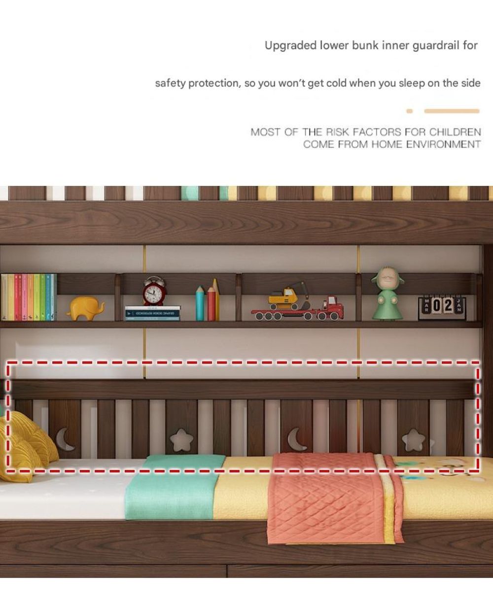 Walnut Upper and Lower Beds Bunk Beds Two-layer Children's Beds High and Low Beds Small Apartment Mother and Child Beds Double Upper and Lower Bunk Wooden Beds