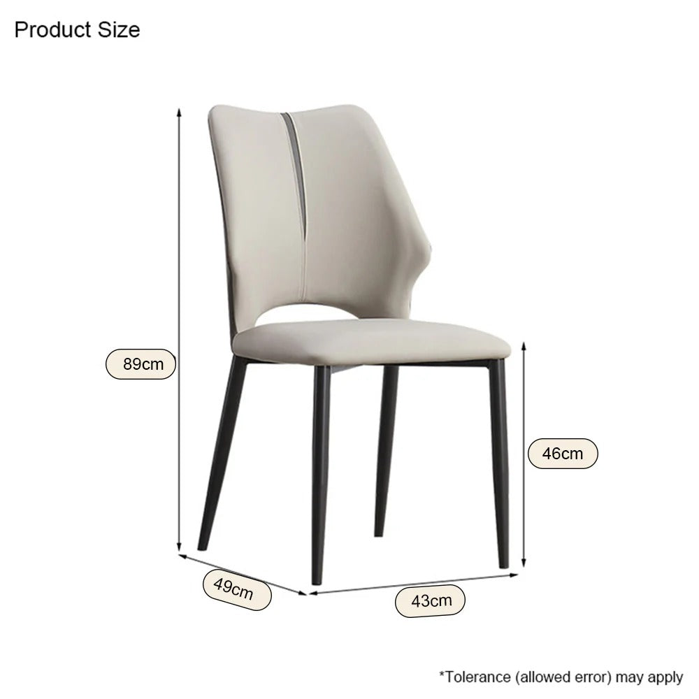 Homelements minimalist dining chair product size