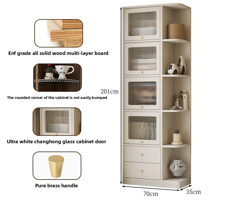 Bay Window Storage Cabinet with Drawers – Multi-Purpose Bedroom, Balcony & Living Room Organizer