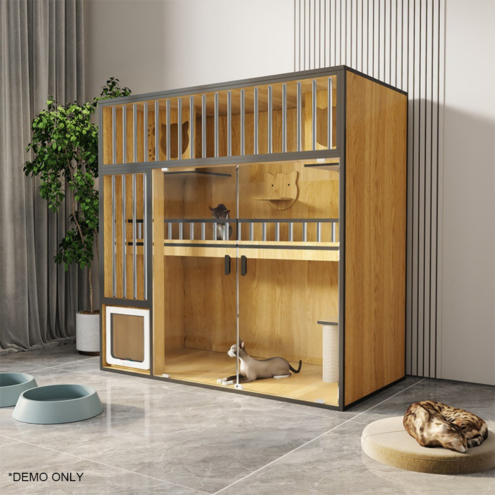 Homelements Luxury Wooden Cat House Cat Villa Home Indoor Pet Cabinet Integrated Cat House Drawer Type Cat Toilet with Built-in Storage Cabinet   Luxury Wooden Cat Furniture Breeding Luxury Cat House Luxury Cat  Pet Villa Nest Bed Cage Display Cage Cabine