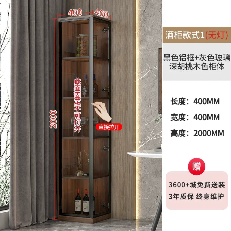 Corner Wine Cabinet Living Room Wall Display Cabinet Triangle Cabinet Household Medieval Style Dining Side Cabinet Locker