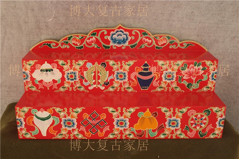 Painted Solid Wood Buddhist Shrine, Buddhist Cabinet Offering Table Chinese Modern Zongmi Offering Table, Shrine Shrine