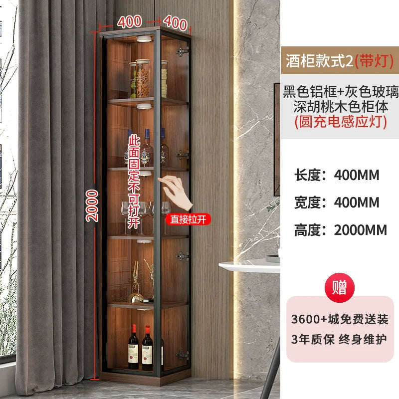 Corner Wine Cabinet Living Room Wall Display Cabinet Triangle Cabinet Household Medieval Style Dining Side Cabinet Locker