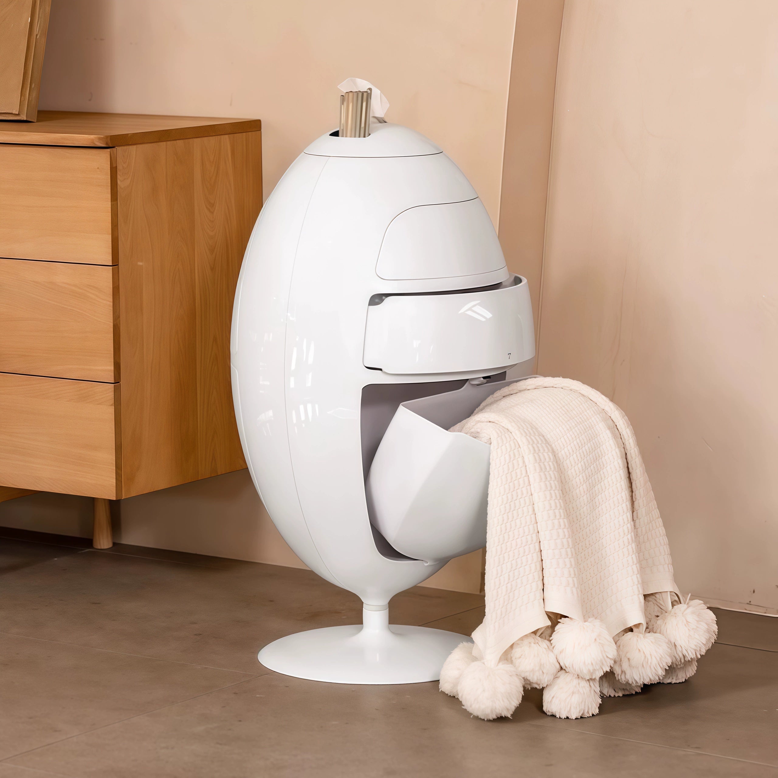 Homelements Dinosaur Egg Wastebin Storage Bucket Creative Floor Ornament for Home Environmentally