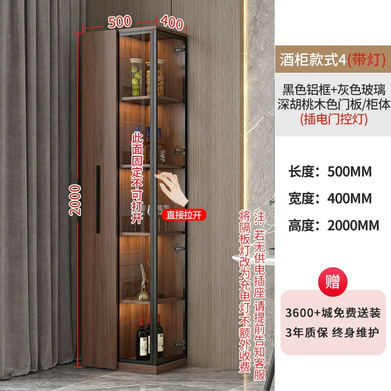 Corner Wine Cabinet Living Room Wall Display Cabinet Triangle Cabinet Household Medieval Style Dining Side Cabinet Locker