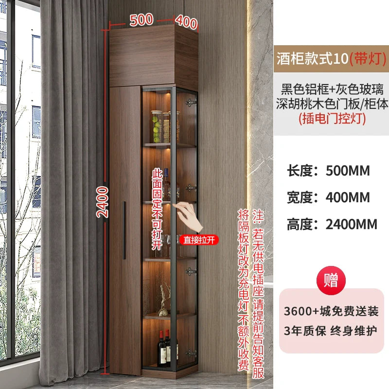Corner Wine Cabinet Living Room Wall Display Cabinet Triangle Cabinet Household Medieval Style Dining Side Cabinet Locker