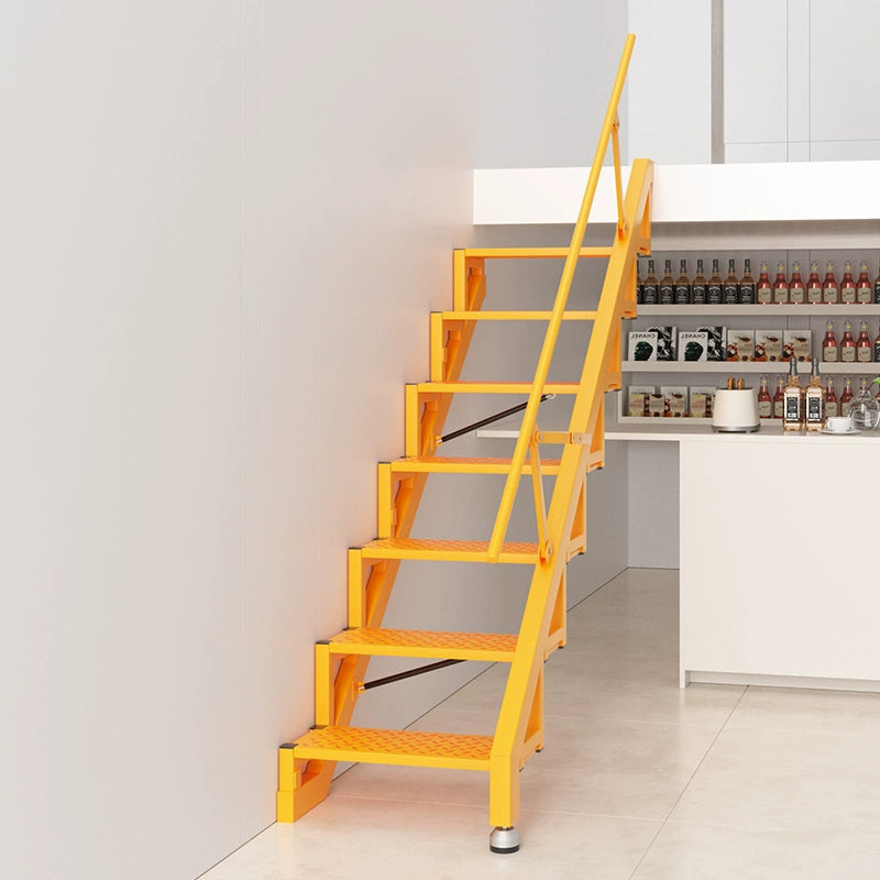 Folding Staircase Against The Wall Attic Garage Carbon Steel Welding Expansion Screw Fixation Indoor and Outdoor Ladders