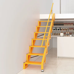 Folding Staircase Against The Wall Attic Garage Carbon Steel Welding Expansion Screw Fixation Indoor and Outdoor Ladders