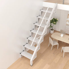 Folding Staircase Against The Wall Attic Garage Carbon Steel Welding Expansion Screw Fixation Indoor and Outdoor Ladders