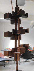 Rotating Bookcase | Designer Mid-Century Modern Shelf