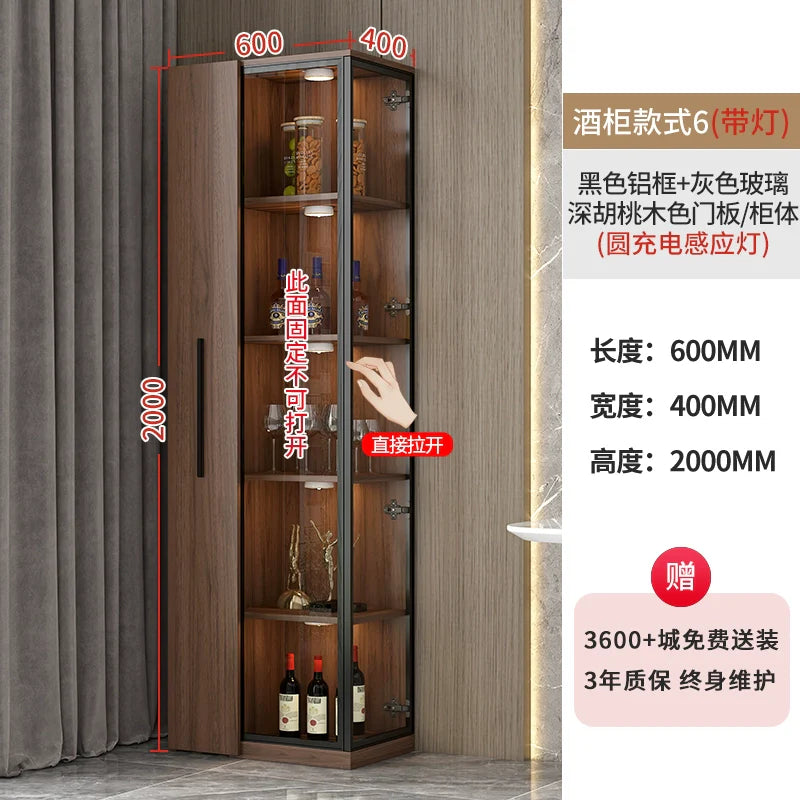 Corner Wine Cabinet Living Room Wall Display Cabinet Triangle Cabinet Household Medieval Style Dining Side Cabinet Locker