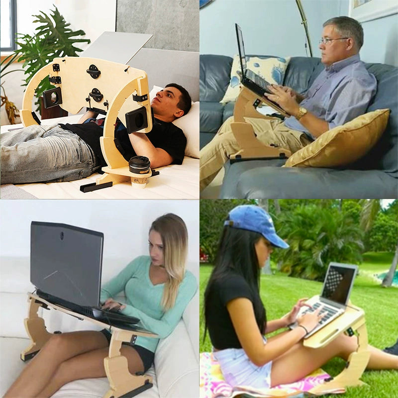 Youzan notebook holder, computer table lying flat on the bed, adjustable folding and lifting wooden table
