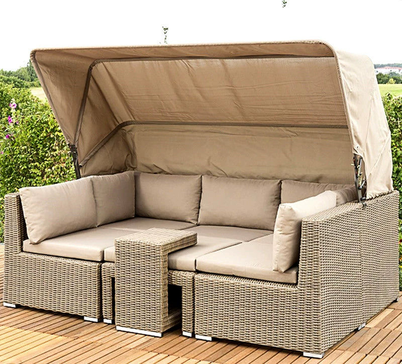 Outdoor Casual Sofa Canopy Bed Rattan Chair Hotel Cafe Terrace B&b Courtyard Rattan Sofa