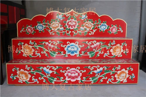 Painted Solid Wood Buddhist Shrine, Buddhist Cabinet Offering Table Chinese Modern Zongmi Offering Table, Shrine Shrine