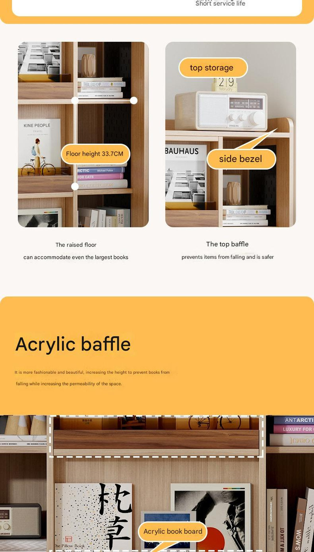 Children's Bookshelf Solid Wood Picture Book Shelf Floor Shelf Baby Reading Area Multifunctional Sliding Door Bookcase