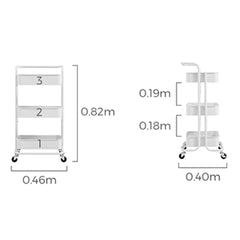 Linsay Strata 3-Tier Trolley, White