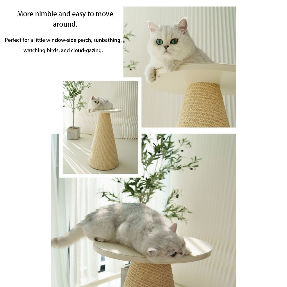 Homelements Cat Scratching Post with A Conical Sisal Design Imported and Durable Featuring A Round Top Platform