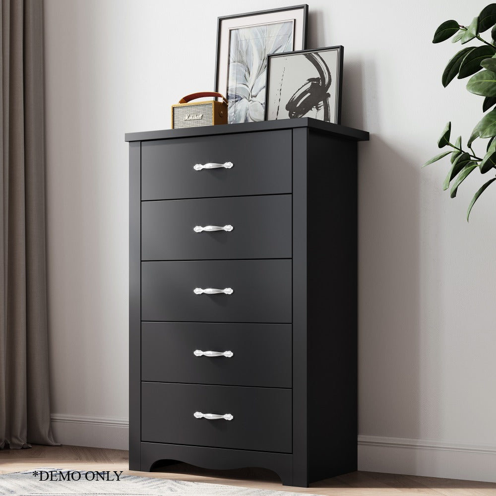 Linsay Rena 5 Drawers Black