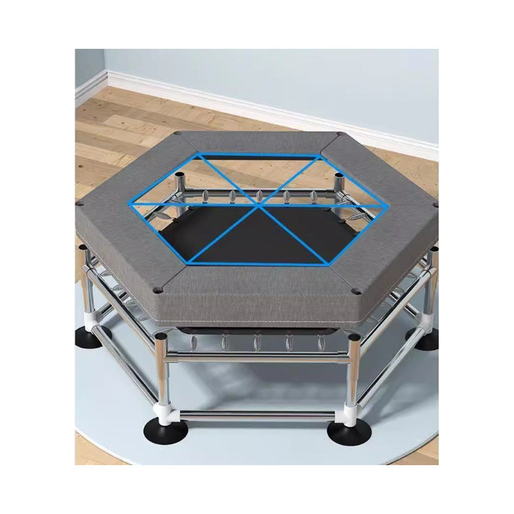 Sports Studio 155cm Hexagonal Indoor Trampoline with Sandbag and Swing