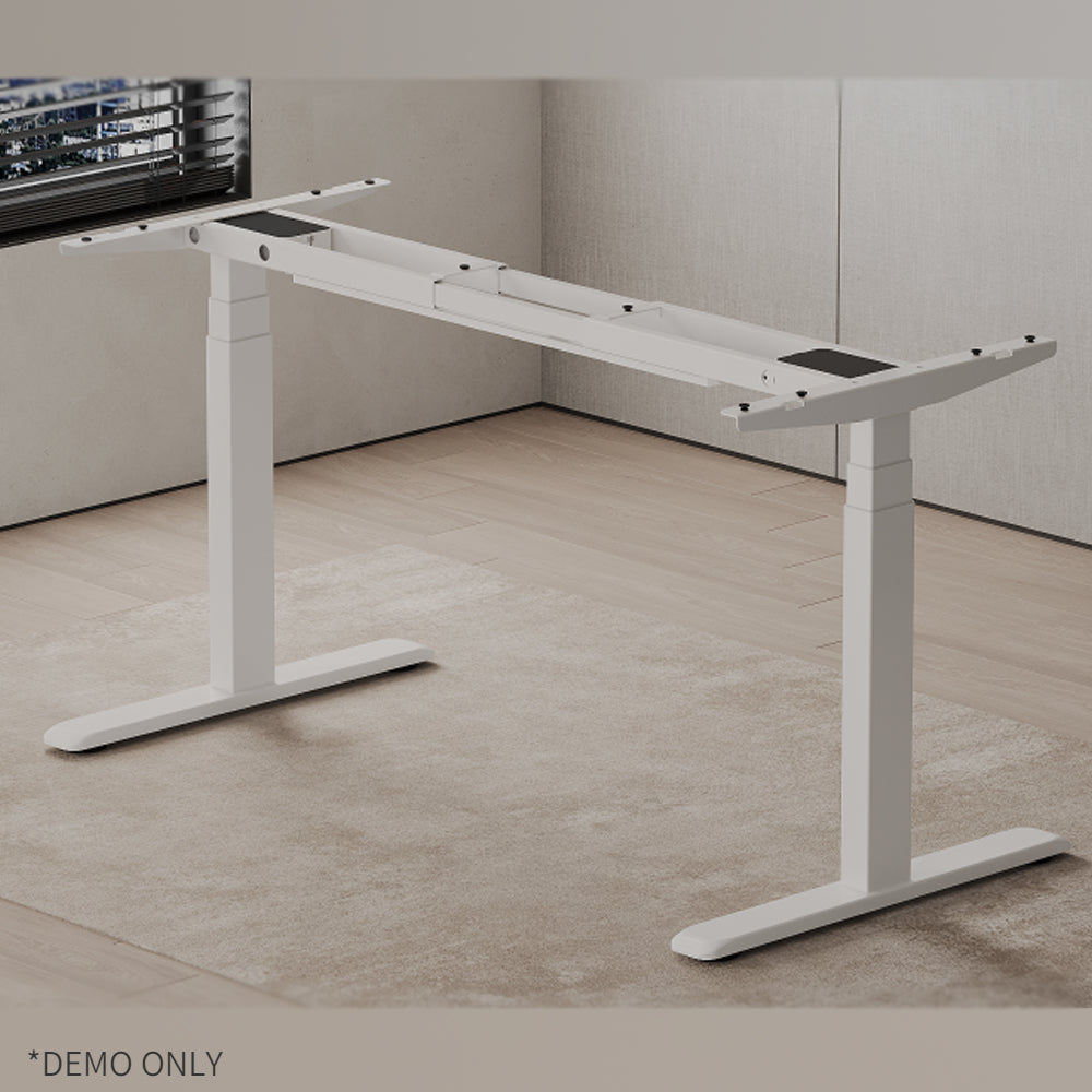 Homelements T423D 140*70cm  Dual Motor Electric Motorised Standing Desk Height Adjust Table Upward Mounting(inclu T423D 140*70cm Dual Motors Electric Motorised Standing Desk Height Adjust Table Upward Mounting(including Small Cable Slot for Power Adapter)