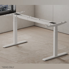 Homelements T423D Dual Motors Electric Motorised Standing Desk Height Adjust Table Stand(without desk top) Upward Mounting Black/White/Grey(including Small Cable Slot for Power Adapter)