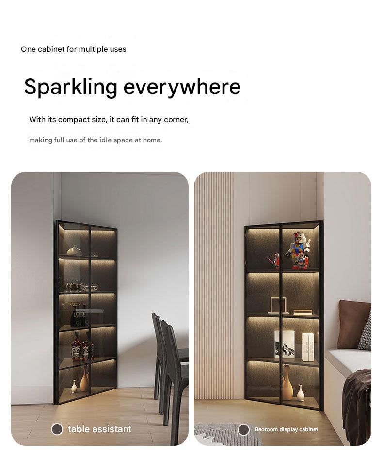 Simple Light Luxury Corner Cabinet Corner Triangle Right Angle Corner Corner Rack Living Room Bedroom Storage Floor Against The Wall