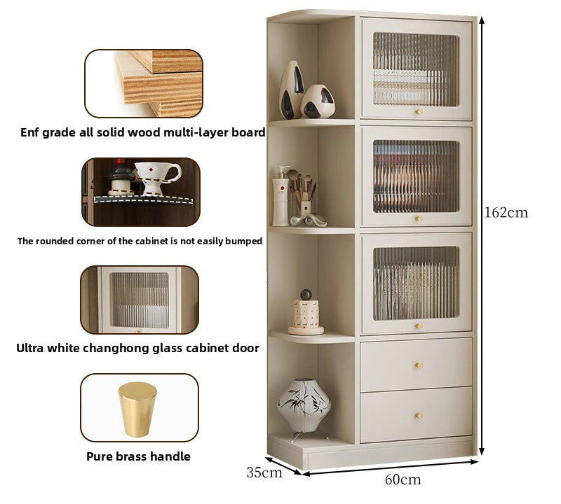 Bay Window Storage Cabinet with Drawers – Multi-Purpose Bedroom, Balcony & Living Room Organizer