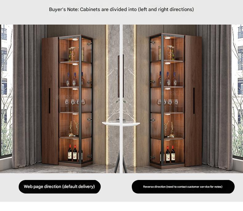 Corner Wine Cabinet Living Room Wall Display Cabinet Triangle Cabinet Household Medieval Style Dining Side Cabinet Locker