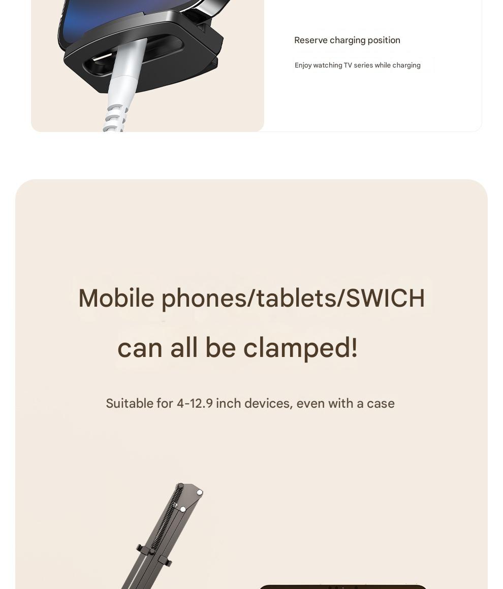 Mobile Phone Lazy Tablet Bracket Bedside Bed for Ipad Support Frame Desktop Cantilever Mobile Phone Holder Dormitory Computer Lying Down Watching Live Drama Artifact Multi-function Switch Universal Clip