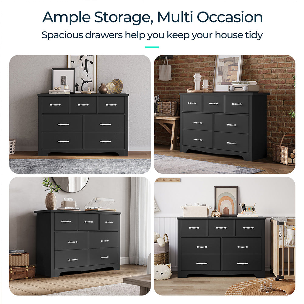 Linsay Chest of 7-drawer Cabinet Black