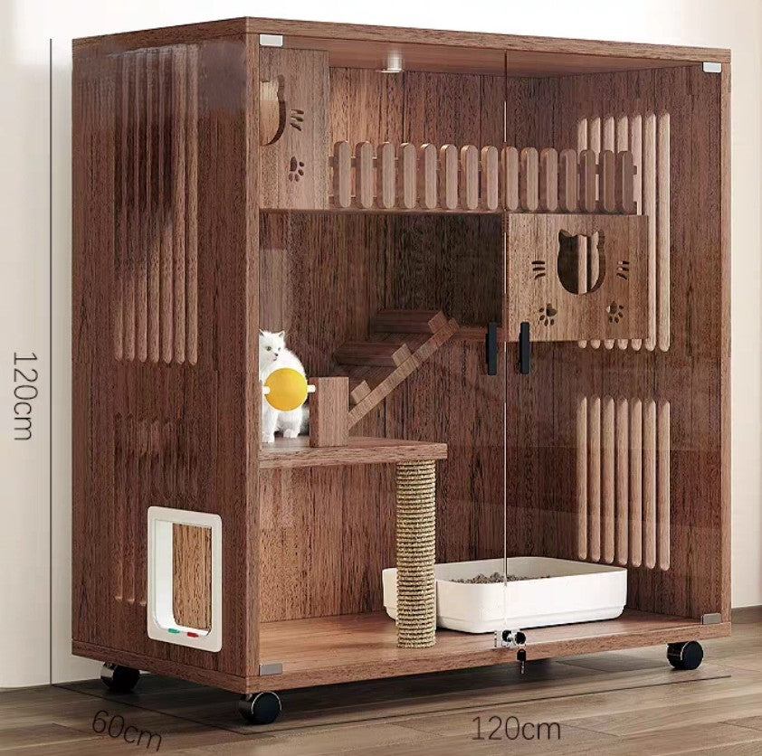 Homelements Modern Luxury Cat Nest Home Cat Nest Pet Cabinet Wooden Villa Home Cat House
