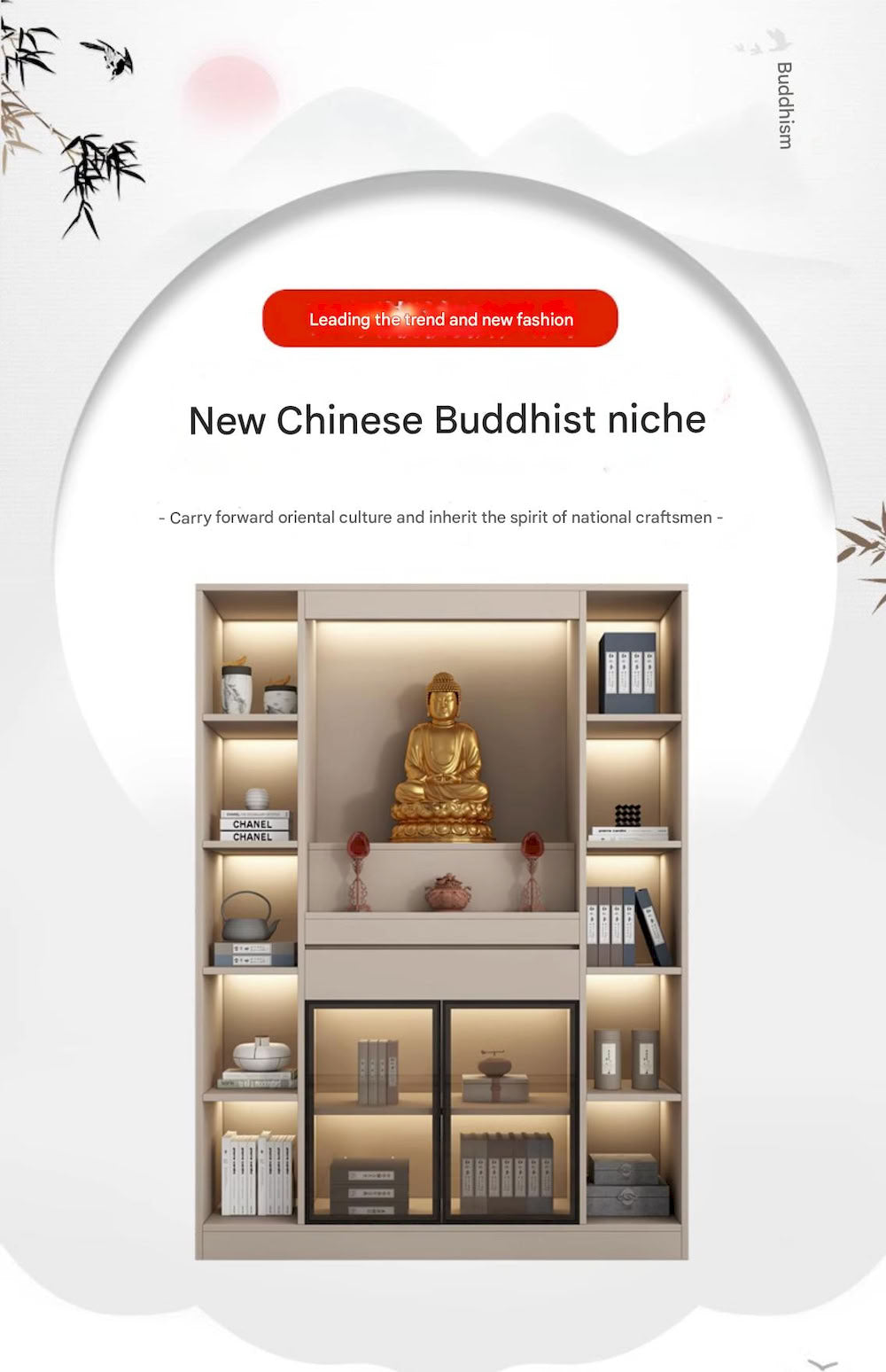 Modern Chinese Altar Cabinet | Luxury Buddha Shrine for Home