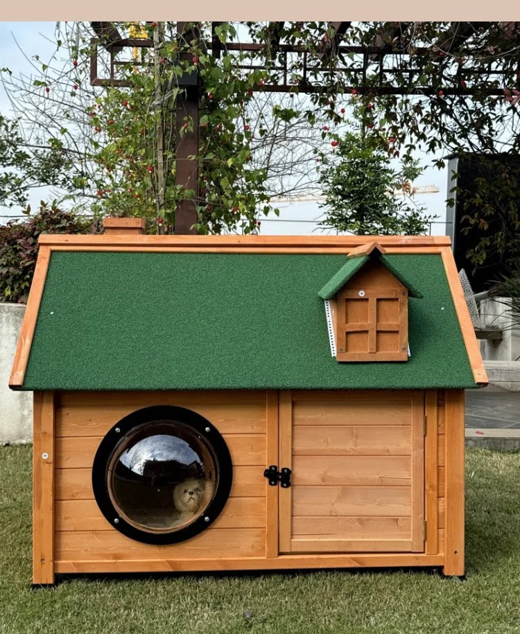 Four Seasons Universal Solid Wood Dog House Outdoor Waterproof Kennel Winter Dog Cage Large Dog Kennel