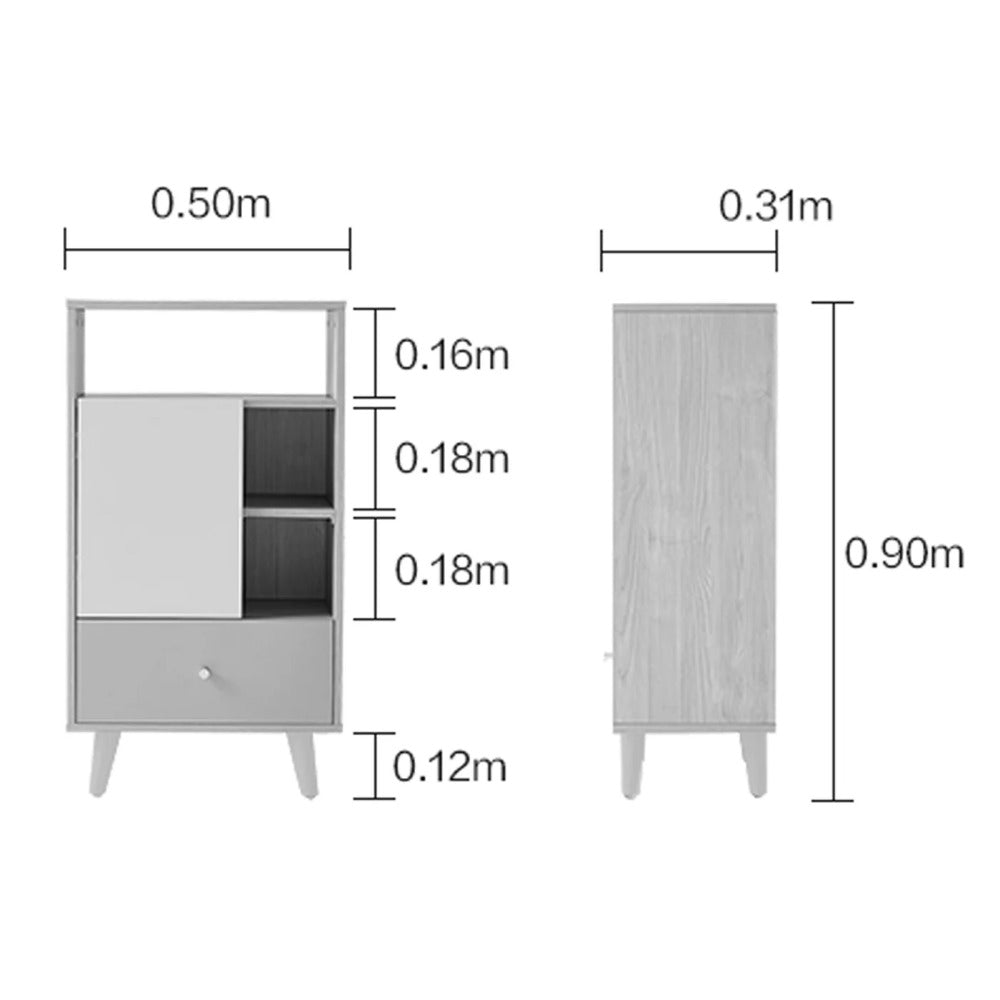 Linsay Juniper Storage Cabinet, Grey&White&Natural