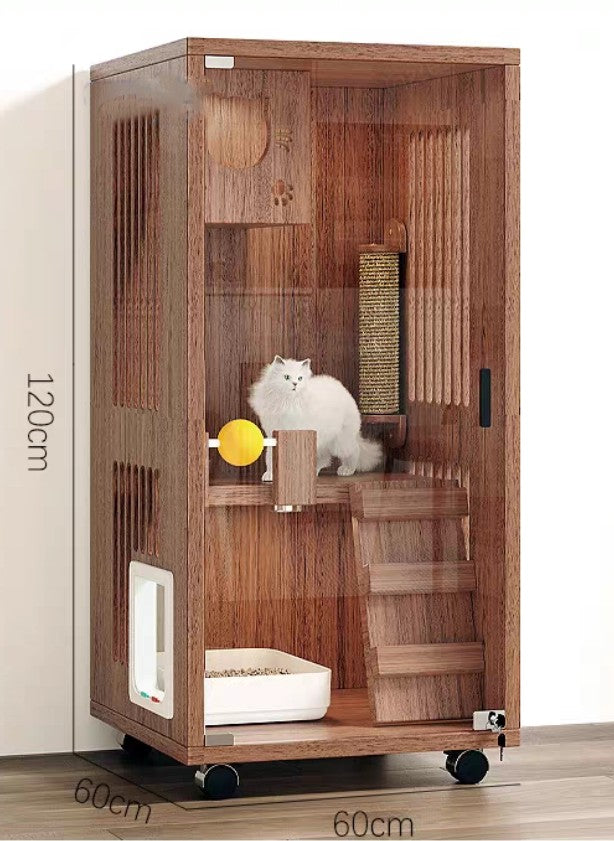 Homelements Modern Luxury Cat Nest Home Cat Nest Pet Cabinet Wooden Villa Home Cat House