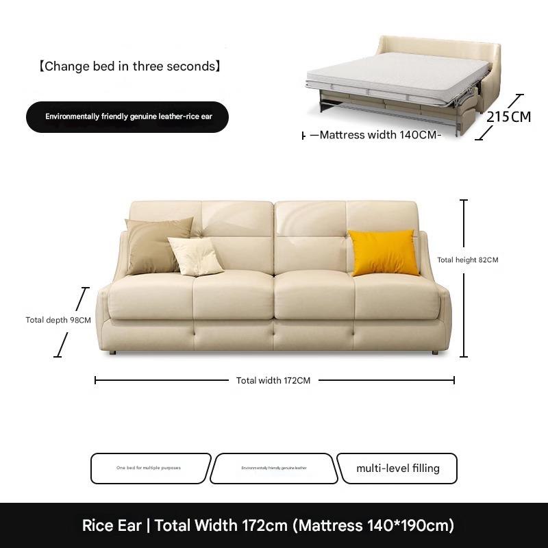 Muqifang Multi-functional Leather Flipped Sofa Bed Integrated Foldable Two-in-one Small Apartment Living Room New Dual-use