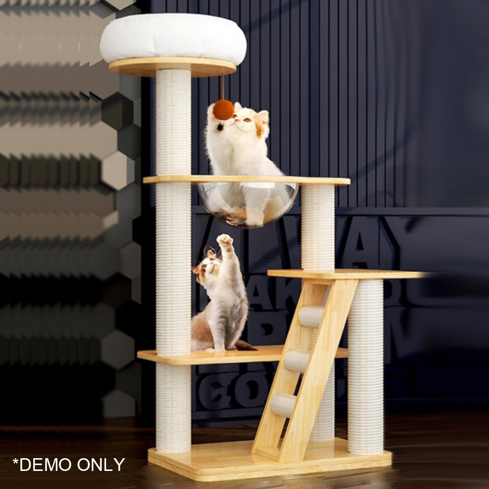 Homelements Wooden Solid Wood Four Seasons Universal Cat Villa  Big Cat Climbing Frame  Cat Scratching Post  Cat Climbing Frame Column Wall Wood Cat Wall Jumping Platform Cat Nest Frame Tree