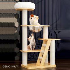 Homelements Wooden Solid Wood Four Seasons Universal Cat Villa  Big Cat Climbing Frame  Cat Scratching Post  Cat Climbing Frame Column Wall Wood Cat Wall Jumping Platform Cat Nest Frame Tree